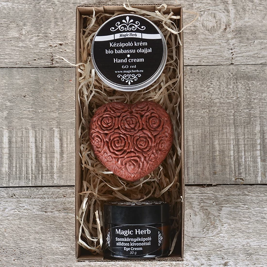 Kecsketejes natúr szappan virágos szív 