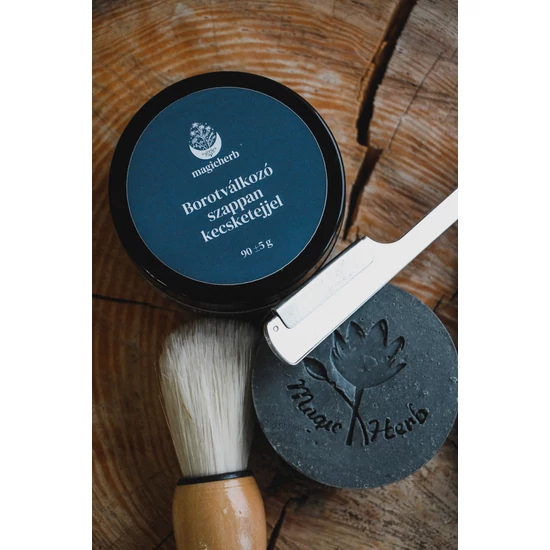 Borotválkozó szappan kecsketejjel zárható dobozban