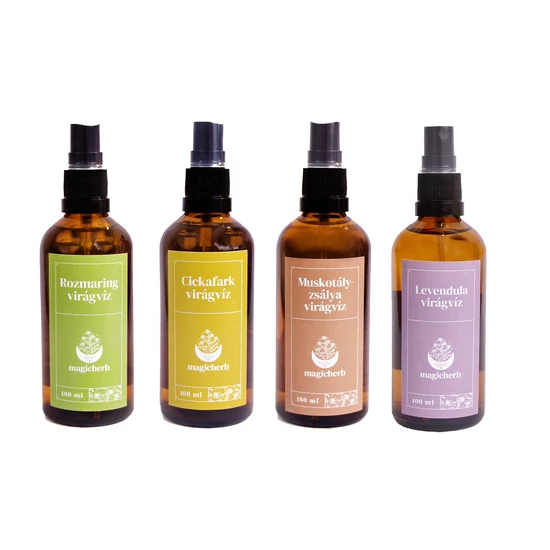 Damaszkuszi rózsavíz szórófejes üvegben